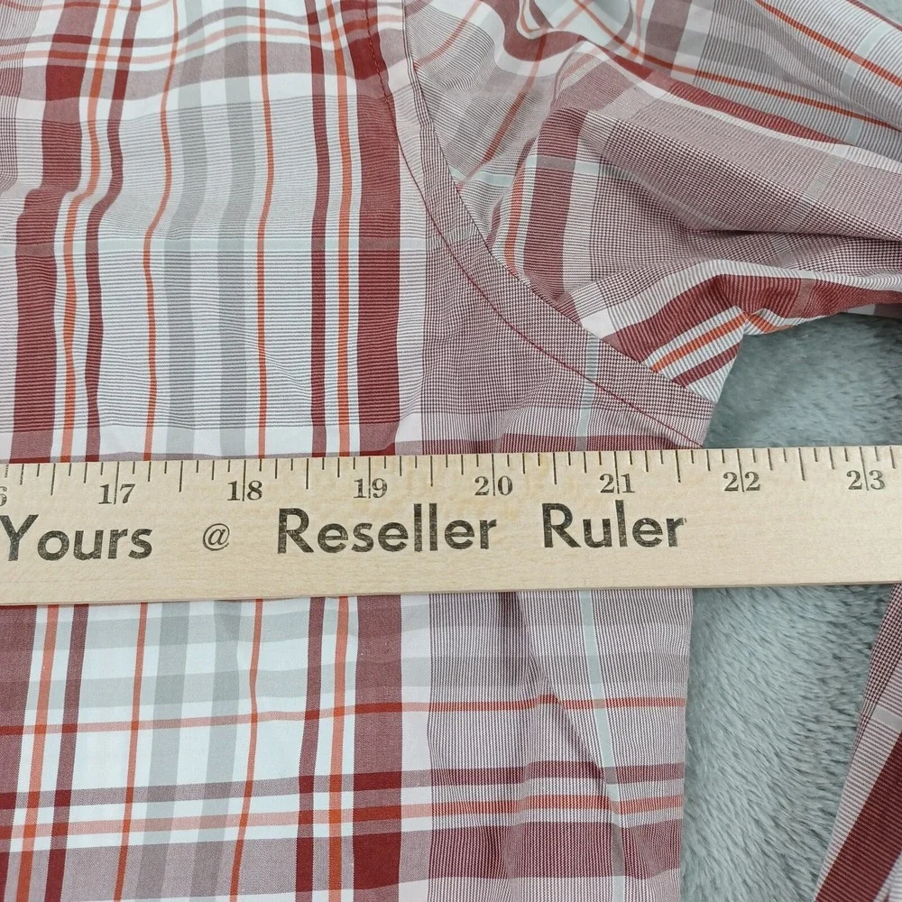Banana Republic Shirt Mens‎ Medium Red Plaid Camden Fit Preppy